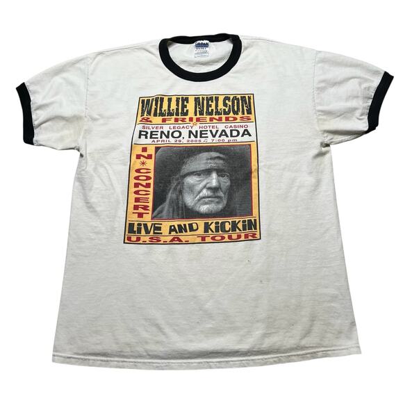 Vintage 2005 Willie Nelson Shirt Large Reno Nevada Country Music Band Tour Retro - Picture 1 of 11